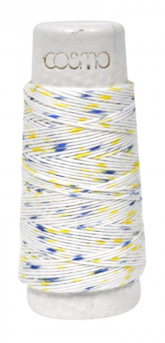 Cosmo Hidamari Sashiko Variegated Thread 30 Meters Shaved Ice Blue Yellow