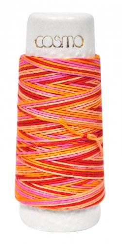 Cosmo Hidamari Sashiko Variegated Thread 30 Meters Tequila Sunrise