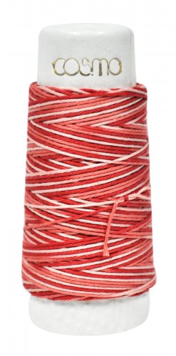 Cosmo Hidamari Sashiko Variegated Thread 30 Meters Rose Bankquet