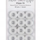 Super Bobs MasterPiece Cotton 80yd Prewound Bobbins 12ct Class 15 Blanc