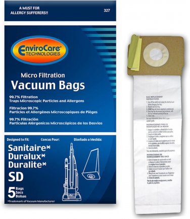 Sanitaire Duralux Upright Vac Bags Style SD, 5 Pk, ER-1454