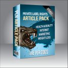 PLR Article Pack - Health and Beauty, Internet Marketing, Weight Loss