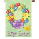 Happy Easter Wreath House Flag