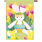 Springtime Bunny House Flag