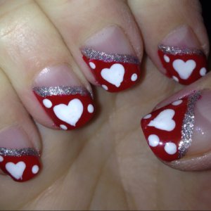 &acirc;�&curren; Handmade Valentines False / Fake Nails &acirc;�&curren;