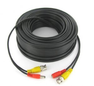 EZ-1Roll 25FT POWER VIDEO CCTV BNC SECURITY CAMERA CABLE(Black Color)