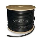 EZ-Solid Copper Core 1000FT RG59 Siamese Cable 18/2 Wire, 95% Braid CCTV (Black Color)