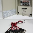 8 CH Channel Power Supply Box CCTV Camera 9 Port 12V+ 10pcs DC Pigtail