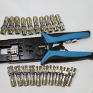 EZ-Coax Compression Connector Adjustable Tool (RG59 RG6 F BNC RCA )&20pcs connector