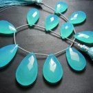 11Pc Chalcedony Faceted Briolette Pear Drops Size 13x20MM To 16x27MM Approx