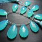 11Pc Chalcedony Faceted Briolette Pear Drops Size 13x20MM To 16x27MM Approx