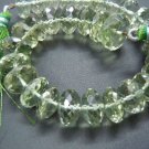 8 Inches Green Amethyst Faceted Roundel Beads