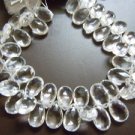 35Pc Top Quality Crystal Clear Quartz Faceted Briolette Pear Drops Size- 10MM