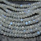 14 Inches Nice  Quality Rainbow Moonstone Faceted Rondelle Beads  4MM To7MM