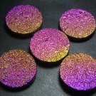 5 Pc Gorgeous Quality Agate Drusy Coated Multi-Fire Huge Size-30x30MM Wholesale