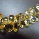 8 Inches Full Strands Citrine Quartz Faceted Briolette Pear Drops Size 7MM Appr