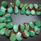 8 Inches Full Strands Chrysoprase  Smooth  Briolette Pear Drops Size 15 to18MM