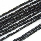20x14Inches Top Quality Black Spinal Faceted Rondelle Beads Size 3MM Wholesale