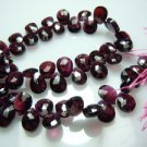 8 inches-40pc-top grade red garnet faceted briolette pear drop size-7mm approx