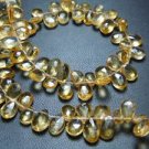 7inches-40pc-top grade golden citrine quartz faceted briolette ter drops 5mm