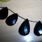 8 Inches Gorgeous Black Onyx Faceted Briolette Pear Drops Size 15MM To 20MM Appr