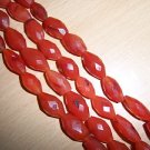 14 Inches Red Carnelian Faceted Ter Drops Straight Drill Size 20MM To 22MM Long