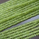 20x14Inches Top Quality Green Peridot Faceted Rondelle Beads Size 3MM Wholesale