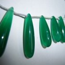 8 Inches Top Quality Green Onyx Smooth Long Tear Drops Briolette Size 25 To 30MM