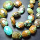 24Pc 16 Inches Top Quality Genuine Turquoise Faceted Oval Shape Old Looking