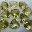 30Pc Top Quality 10x10MM Lemon Quartz Trillion Cut Stone Wholesale Price