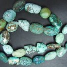 82Gm 30Pc -18 inches Genuine Turquoise Faceted Nugget Mix Colour Size 8x12-15x20