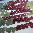 8 Inches Beautiful Amba Sapphire Faceted Briolette Heart Drops Size 6 To 8MM App