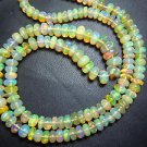 14 inches top quality Ethiopian welo opal smooth rondelle beads amazing fire
