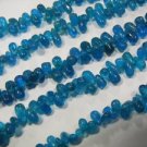 14 Inches Gorgeous Neon Blue Apatite Smooth Briolette Size 4MM To 5MM Approx