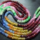 14 inches top quality multi sapphire faceted rondelle beads size 3mmto4mm approx