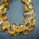 8 Inches Gorgeous Citrine Hydro Quartz Faceted Briolette Heart Shape Size- 10MM