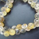 8 Inches -- AAAA - Very Very Finest-- golden rutilated quartz Faceted onion drop