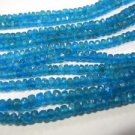 14 Inches Gorgeous Neon Blue Apatite Faceted Rondell Beads Size 4MM Approx