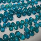 8 Inches Neon Blue Apatite Smooth Briolette Pear Drops Size 5 To 6MM AAA Quality