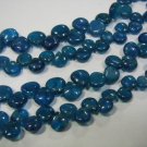 8 Inches Neon Blue Apatite Smooth Briolette Heart Drops Size 7 To 9 MM
