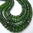 14 Inches Gorgeous Green Chrome Diopside Faceted Roundel Beads Size 5 To 8 MM