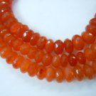8 inches red carnelian faceted rondelle beads stunning quality natural color