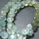 8 inches Moss Aqua Faceted Briolette Onion Drops AAA Quality Wholesale Price