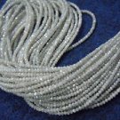 13Ct-13Inches AAA Quality White Diamond Faceted Rondelle Beads Size 2MM Approx