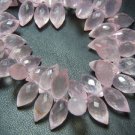 30Pc Rose Quartz Faceted Briolette Rice  Size 8 To 10MM AAA Quality Wholesale