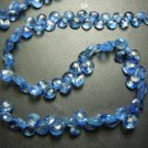 8 Inches Blue Kyanite Faceted Briolette Heart Drops AAA Quality Size5MM Approx