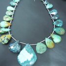 19Pc - Tibetan Turquoise Faceted Briolette Pear Drops Natural  Wholesale Price