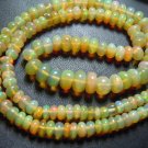 18 inches top quality Ethiopian welo opal smooth rondelle beads amazing fire