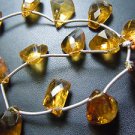 13Pc-8 Inches Top Quality Beer Quartz Faceted Nugget Briolette Size 12-15MM Appr