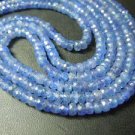 14 inches- top grade blue tanzanite faceted rondelle beads size-3to4mm approx